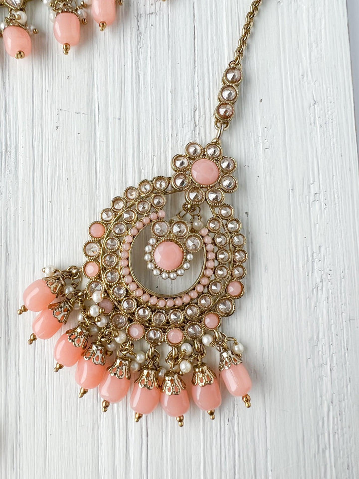 Skeptic in Peach *AS-IS* Necklace Sets THE KUNDAN SHOP 