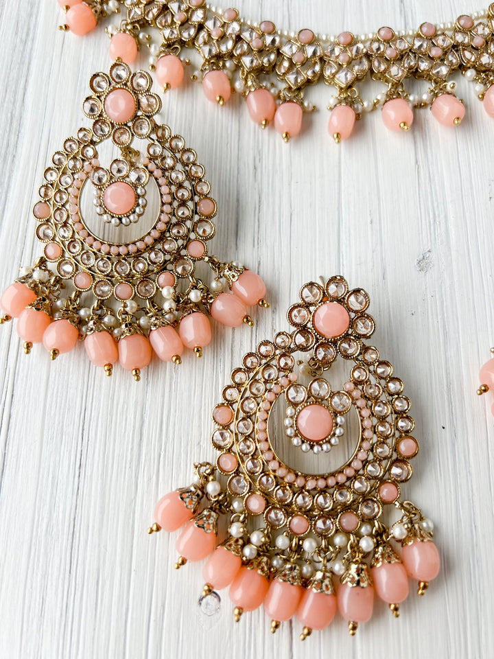 Skeptic in Peach *AS-IS* Necklace Sets THE KUNDAN SHOP 