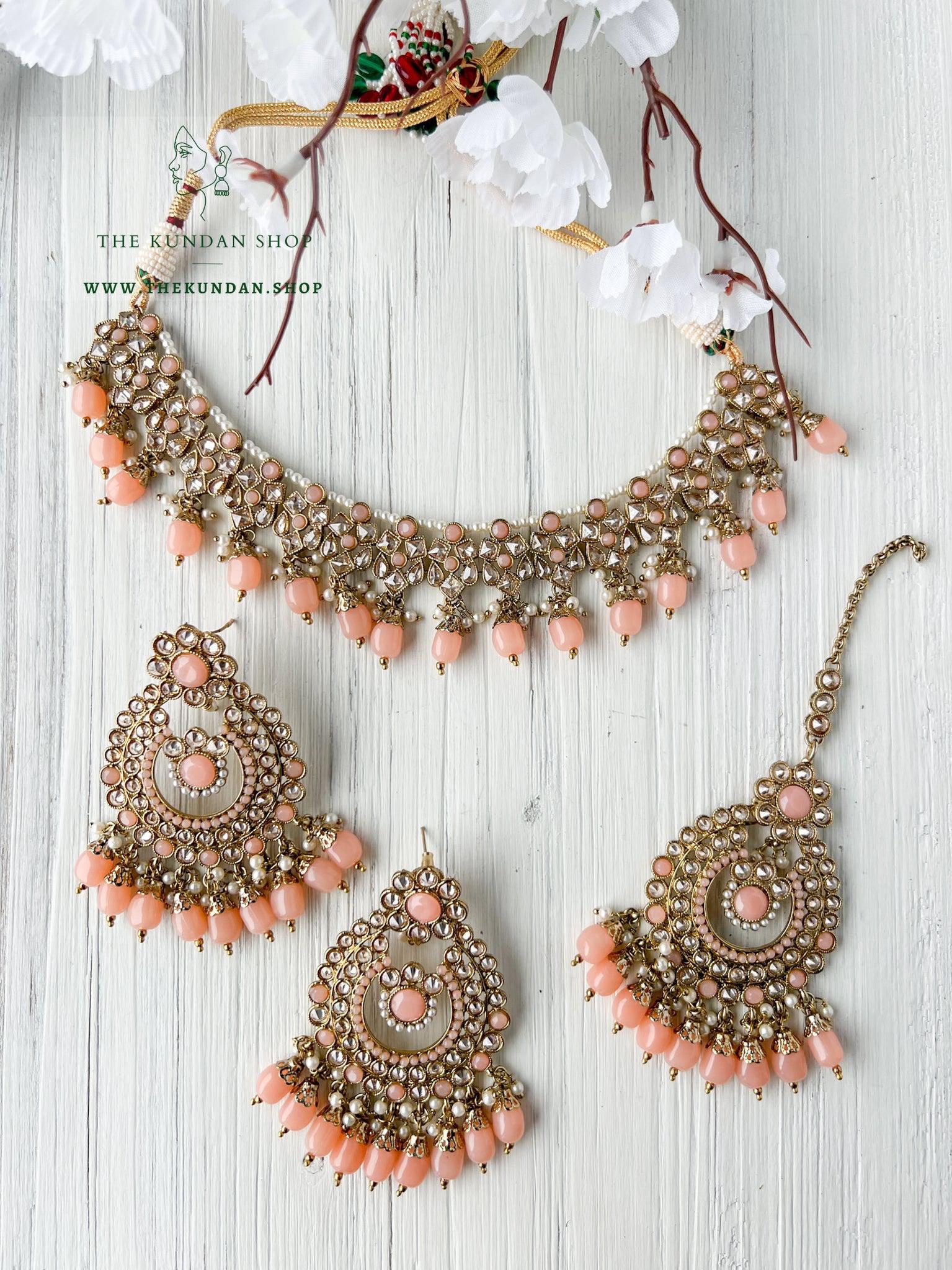Skeptic in Peach *AS-IS* Necklace Sets THE KUNDAN SHOP 