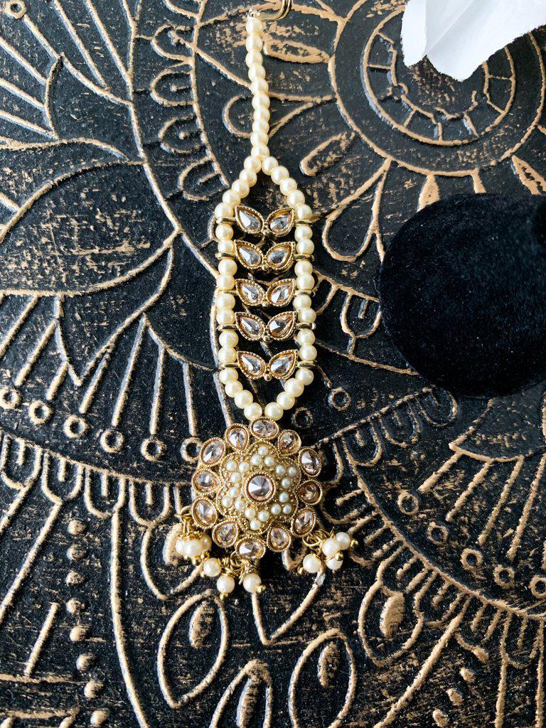The Simple Petal Earrings + Tikka THE KUNDAN SHOP 