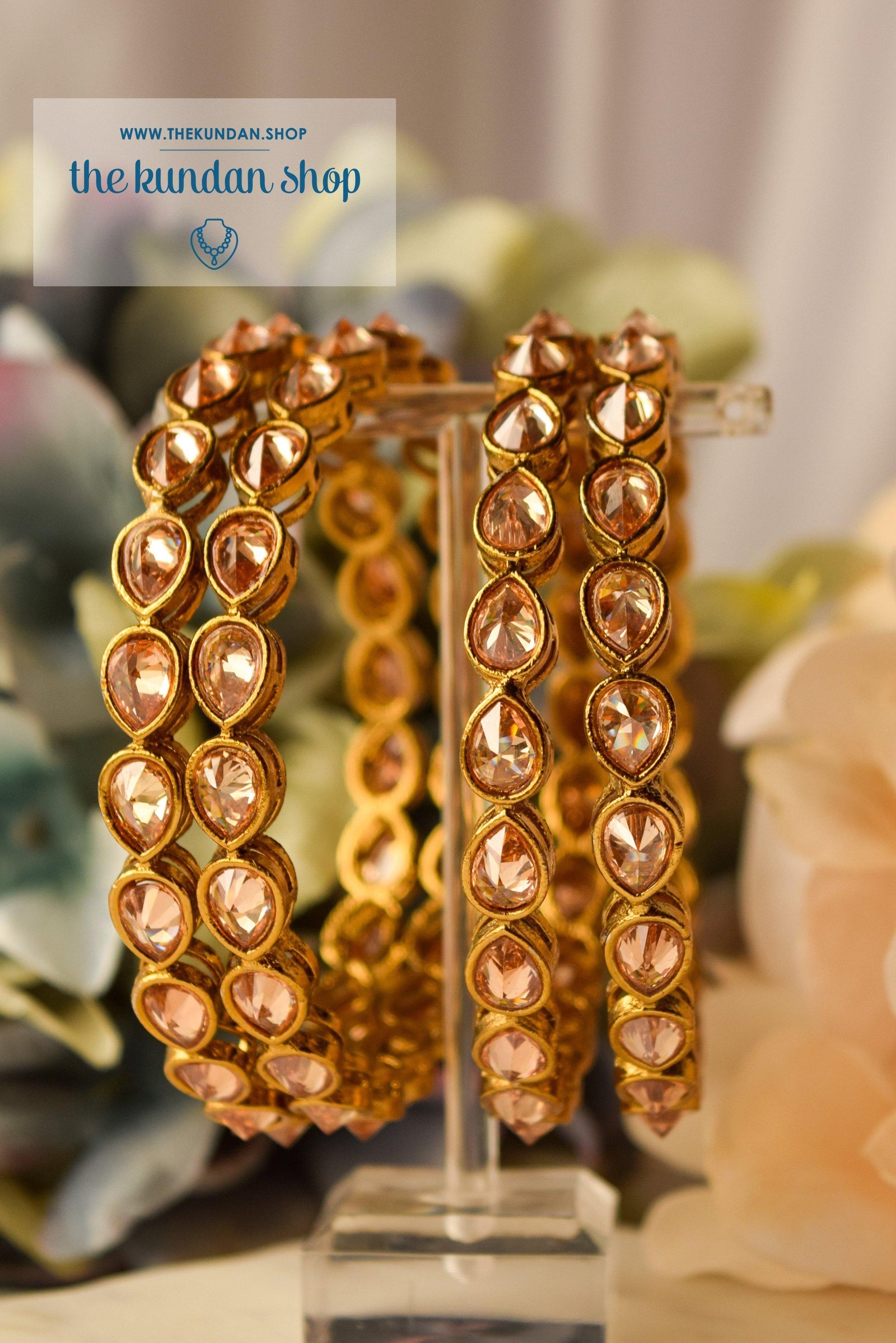 Simple & Shine Polki Bangles, Bangles - THE KUNDAN SHOP