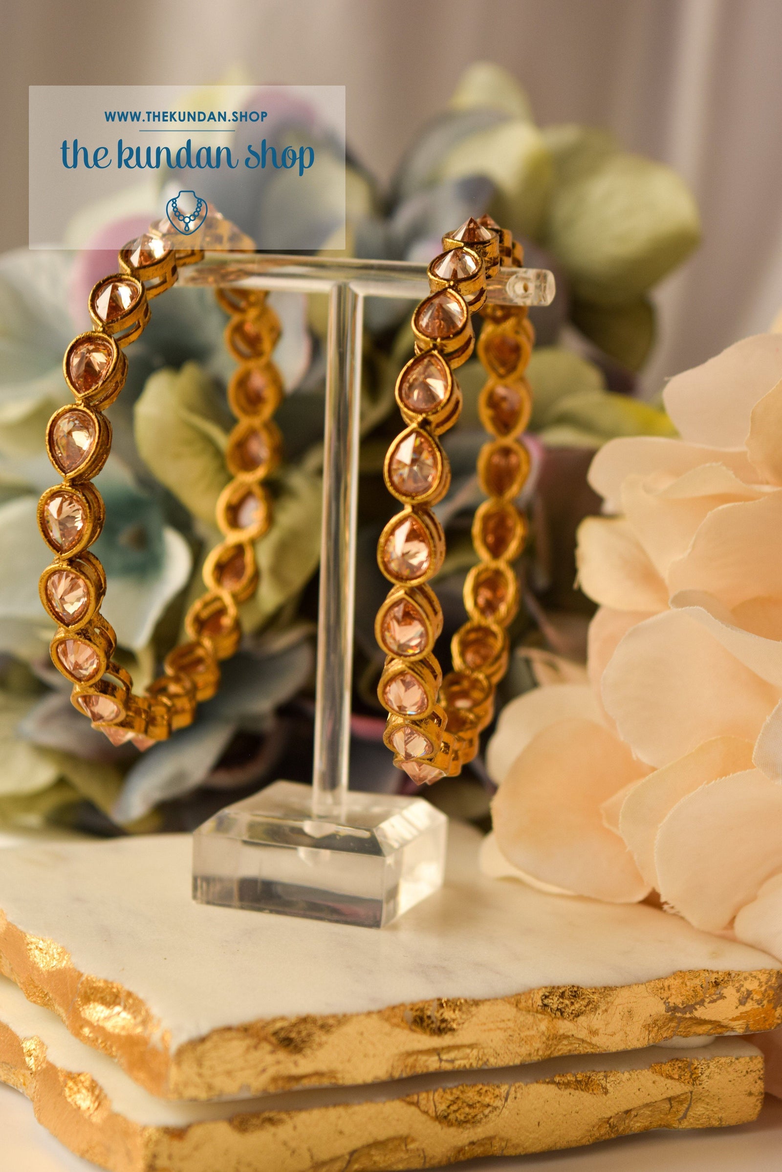 Simple & Shine Polki Bangles, Bangles - THE KUNDAN SHOP