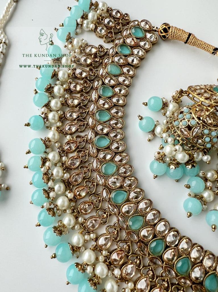 Influential in Sky Blue Necklace Sets THE KUNDAN SHOP 