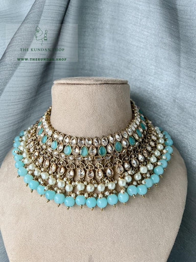 Influential in Sky Blue Necklace Sets THE KUNDAN SHOP 