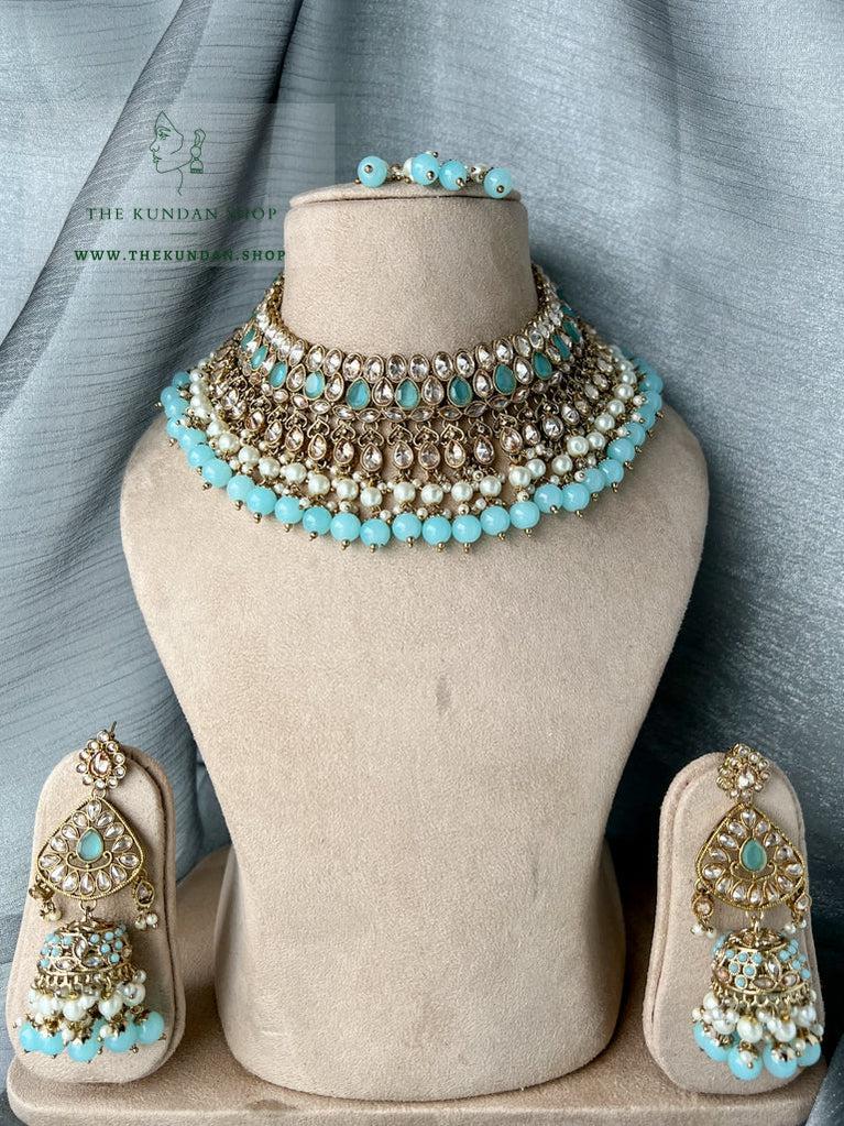 Influential in Sky Blue Necklace Sets THE KUNDAN SHOP 