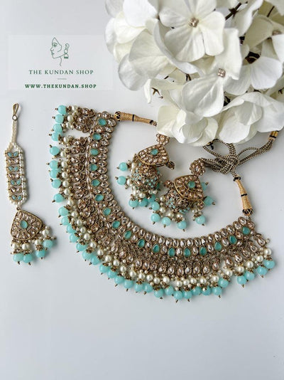 Influential in Sky Blue Necklace Sets THE KUNDAN SHOP 