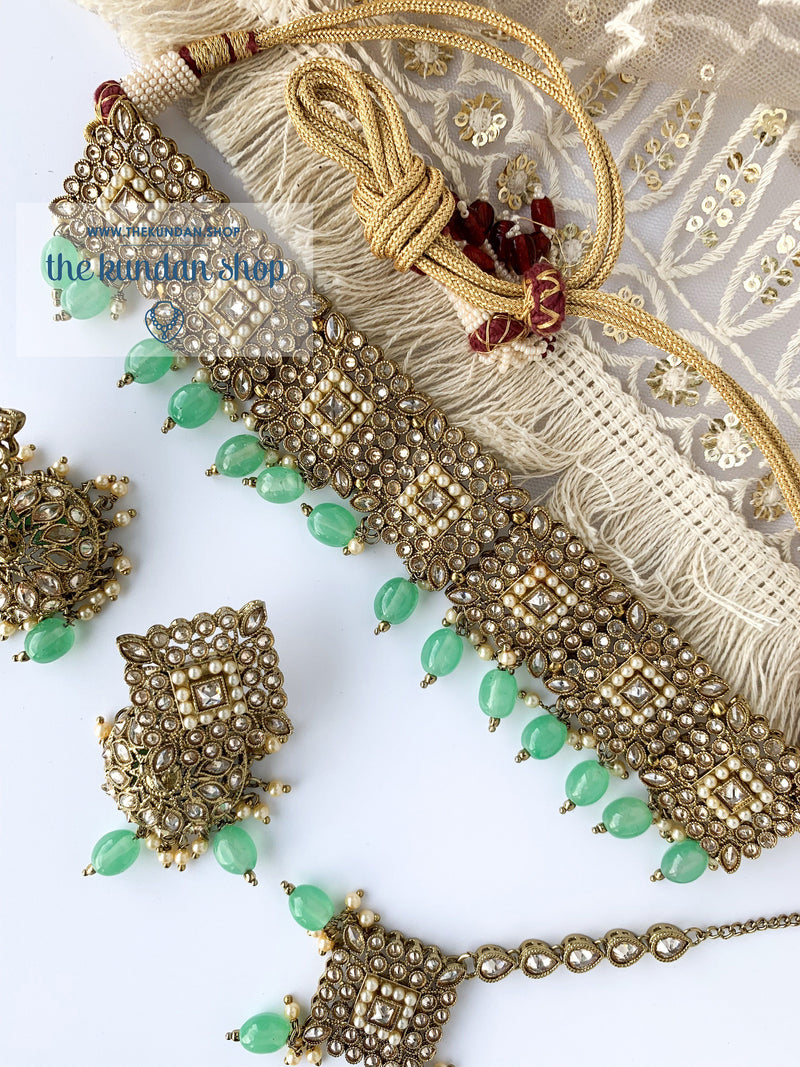 Chasing the Sunset - Mint, Necklace Sets - THE KUNDAN SHOP