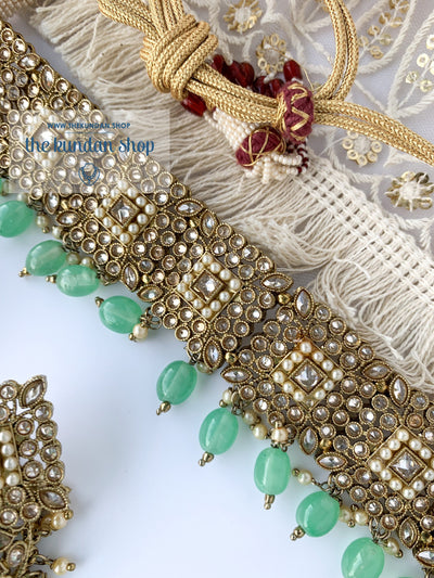 Chasing the Sunset - Mint, Necklace Sets - THE KUNDAN SHOP