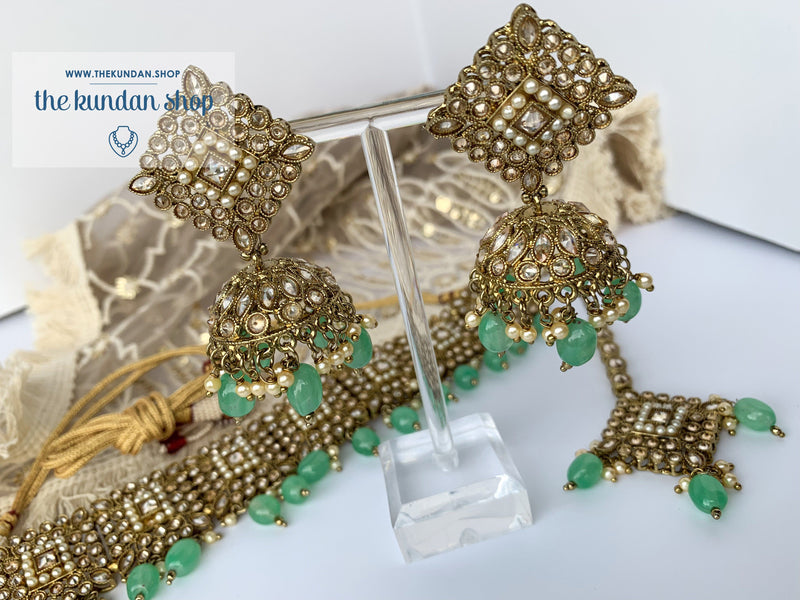 Chasing the Sunset - Mint, Necklace Sets - THE KUNDAN SHOP