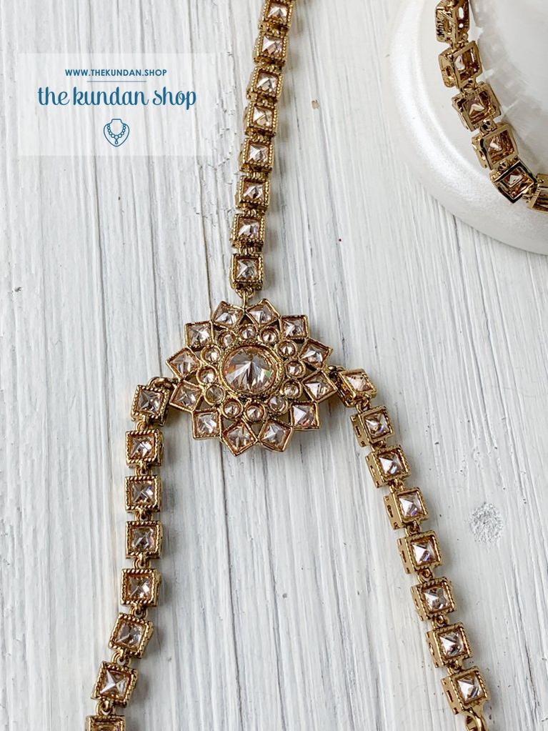 Stars & Floral Polki Hand Harness Rings THE KUNDAN SHOP 