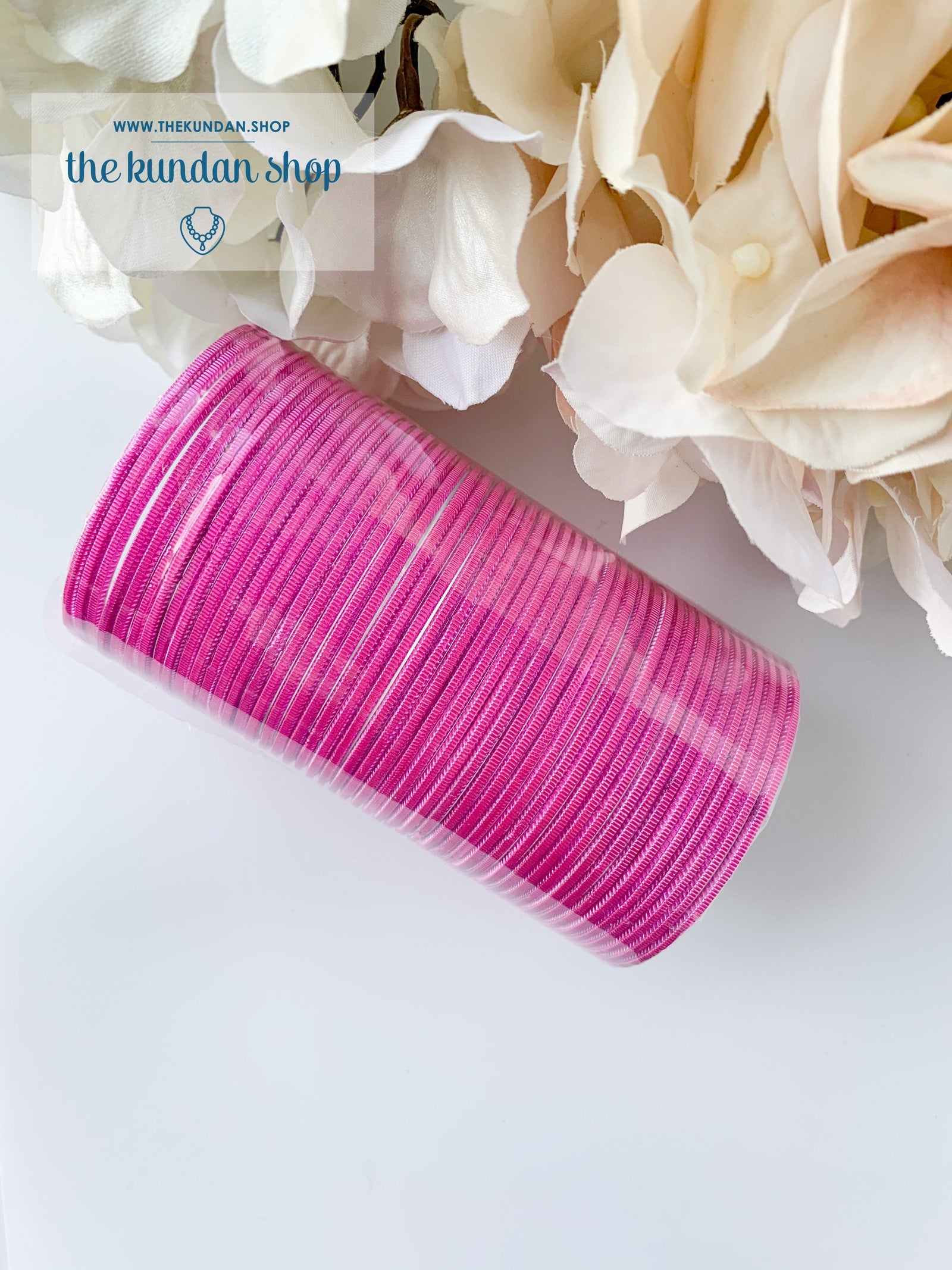 Sheen Bangle Stack - Taffy Pink Bangles THE KUNDAN SHOP 