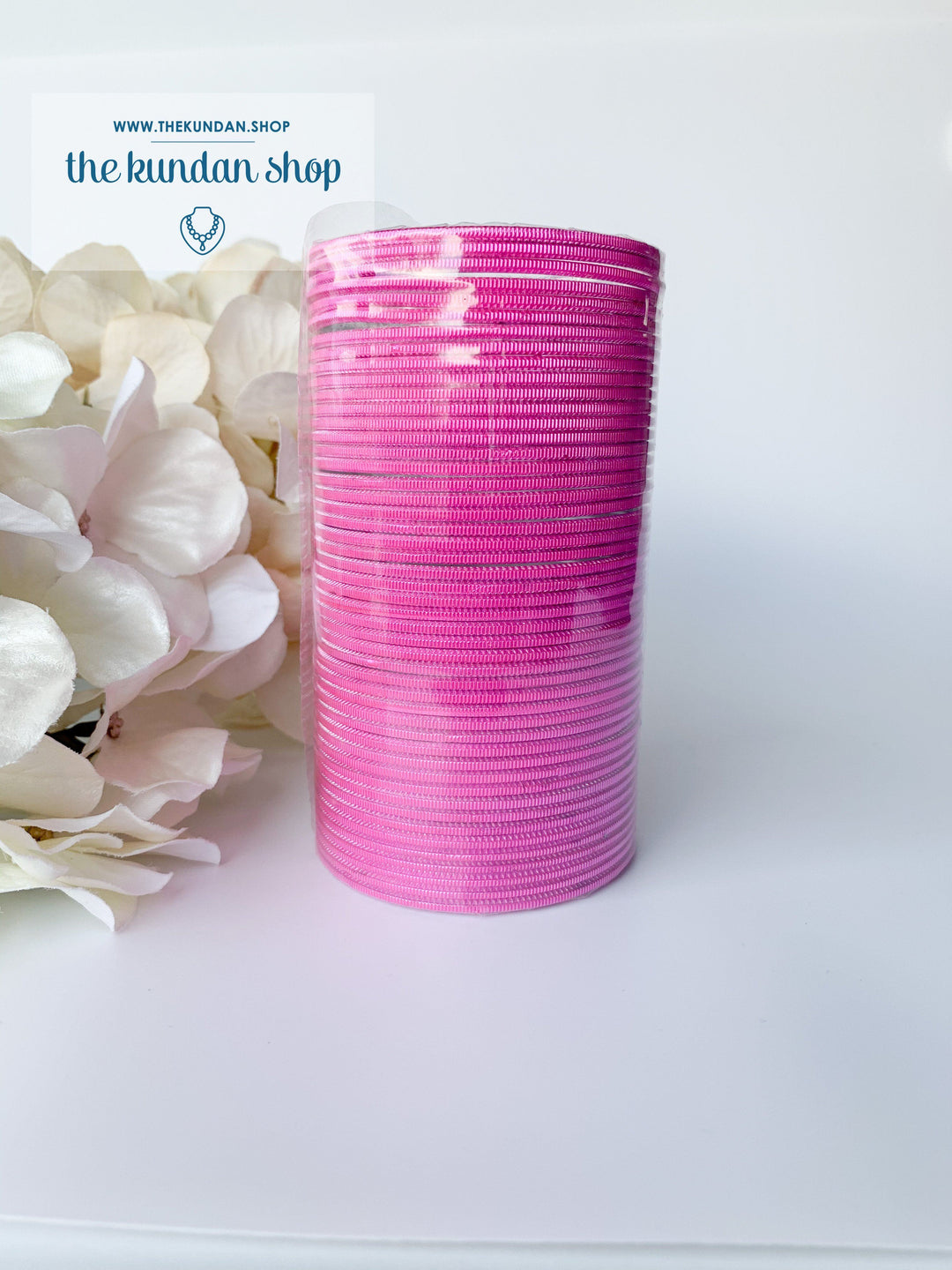 Sheen Bangle Stack - Taffy Pink Bangles THE KUNDAN SHOP 