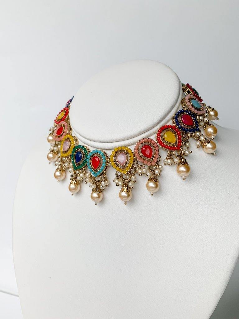 Sweet Drops Choker Necklace Sets THE KUNDAN SHOP Multi 