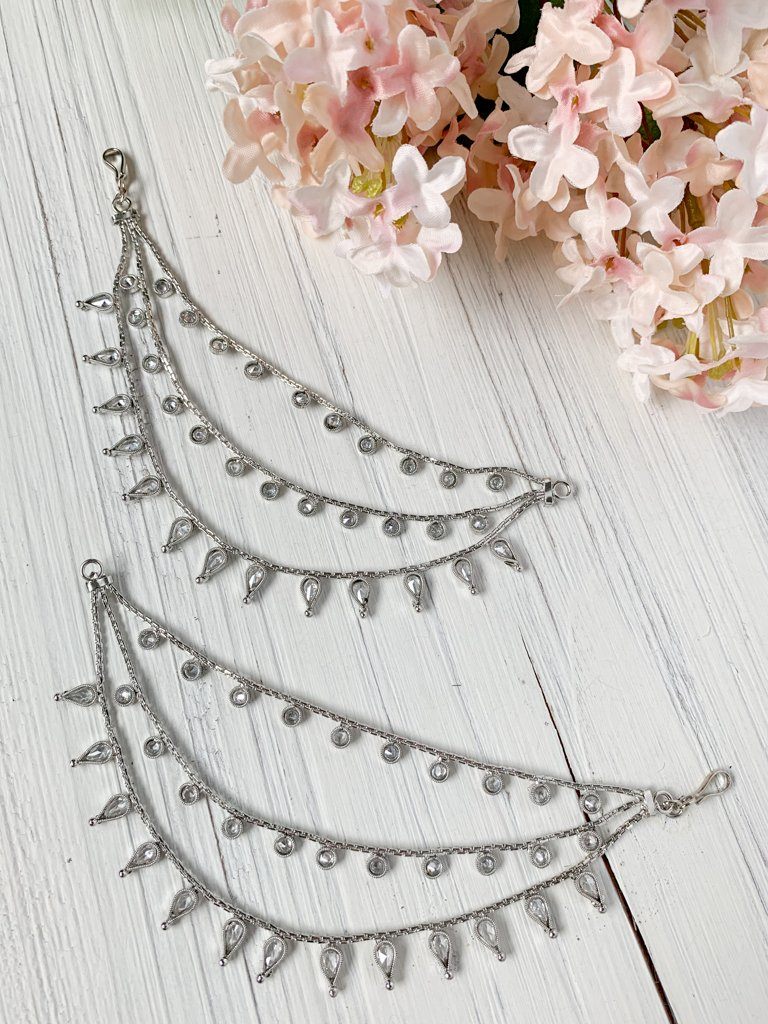 Teardrops - Silver Saharay Sahara Earrings THE KUNDAN SHOP 