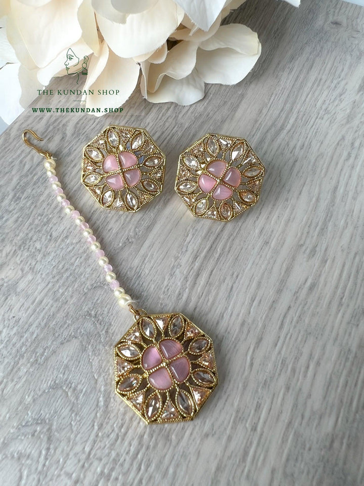 Center Charm Tikka Set Ring THE KUNDAN SHOP Pink 
