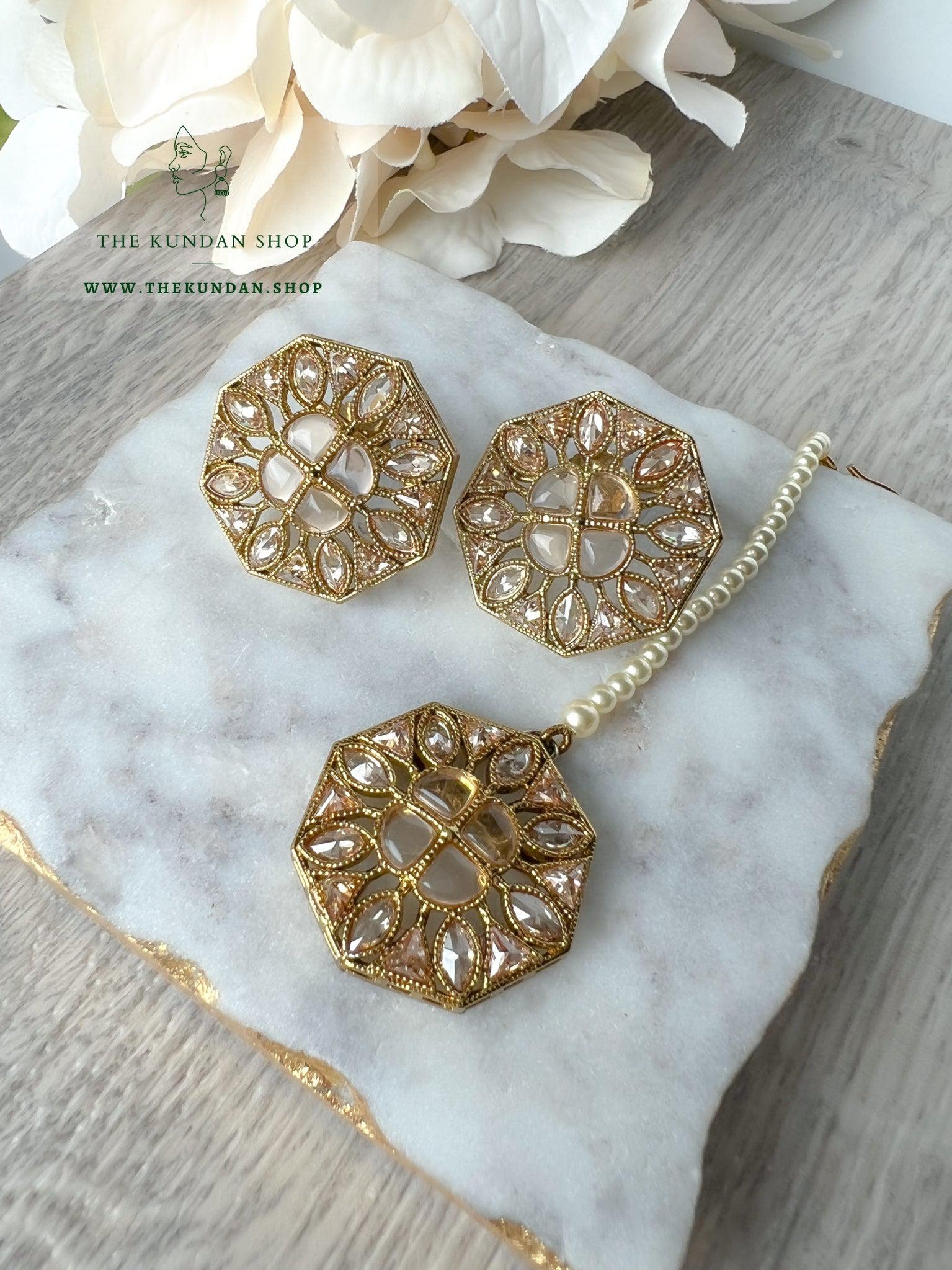 Center Charm Tikka Set Ring THE KUNDAN SHOP Champagne 