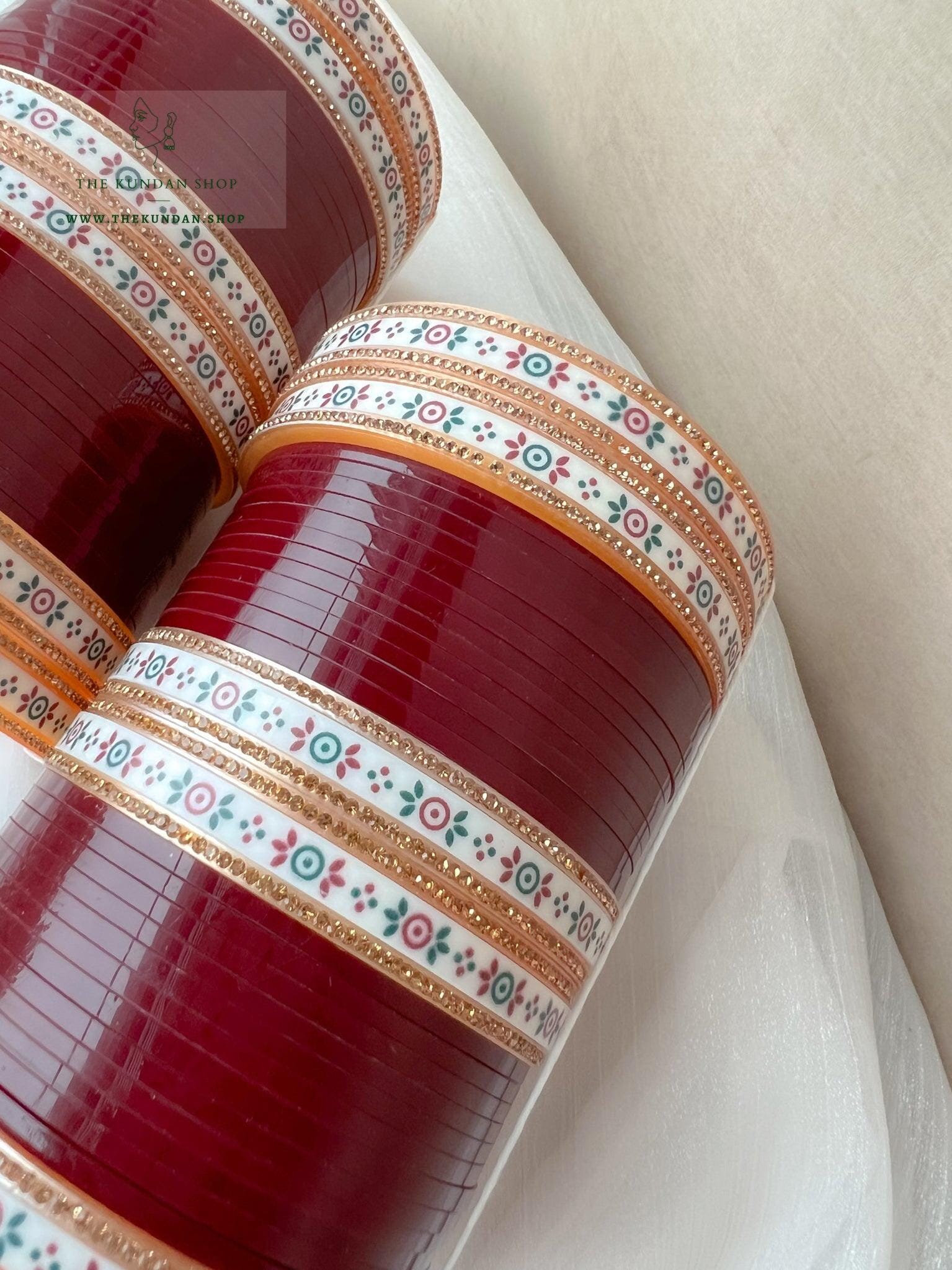 Distinct Bindi Chooda in Maroon Bangles THE KUNDAN SHOP 