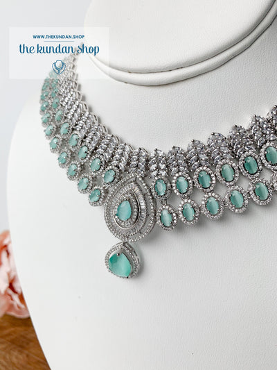Veiled in Mint Necklace Sets THE KUNDAN SHOP 