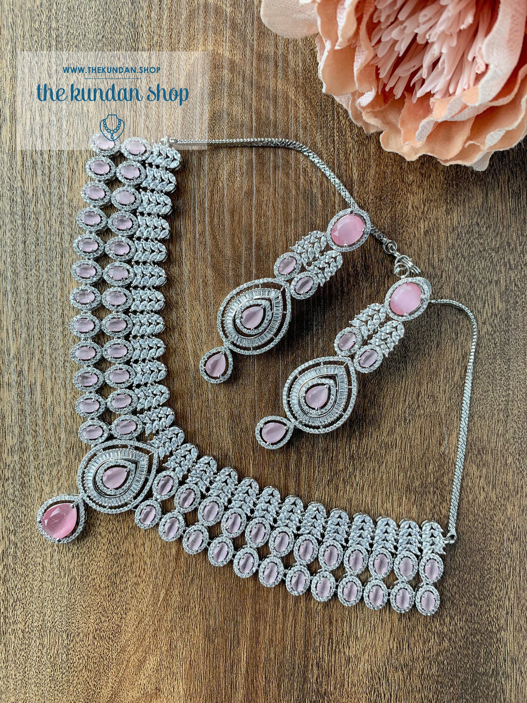 Veiled in Pink Necklace Sets THE KUNDAN SHOP 