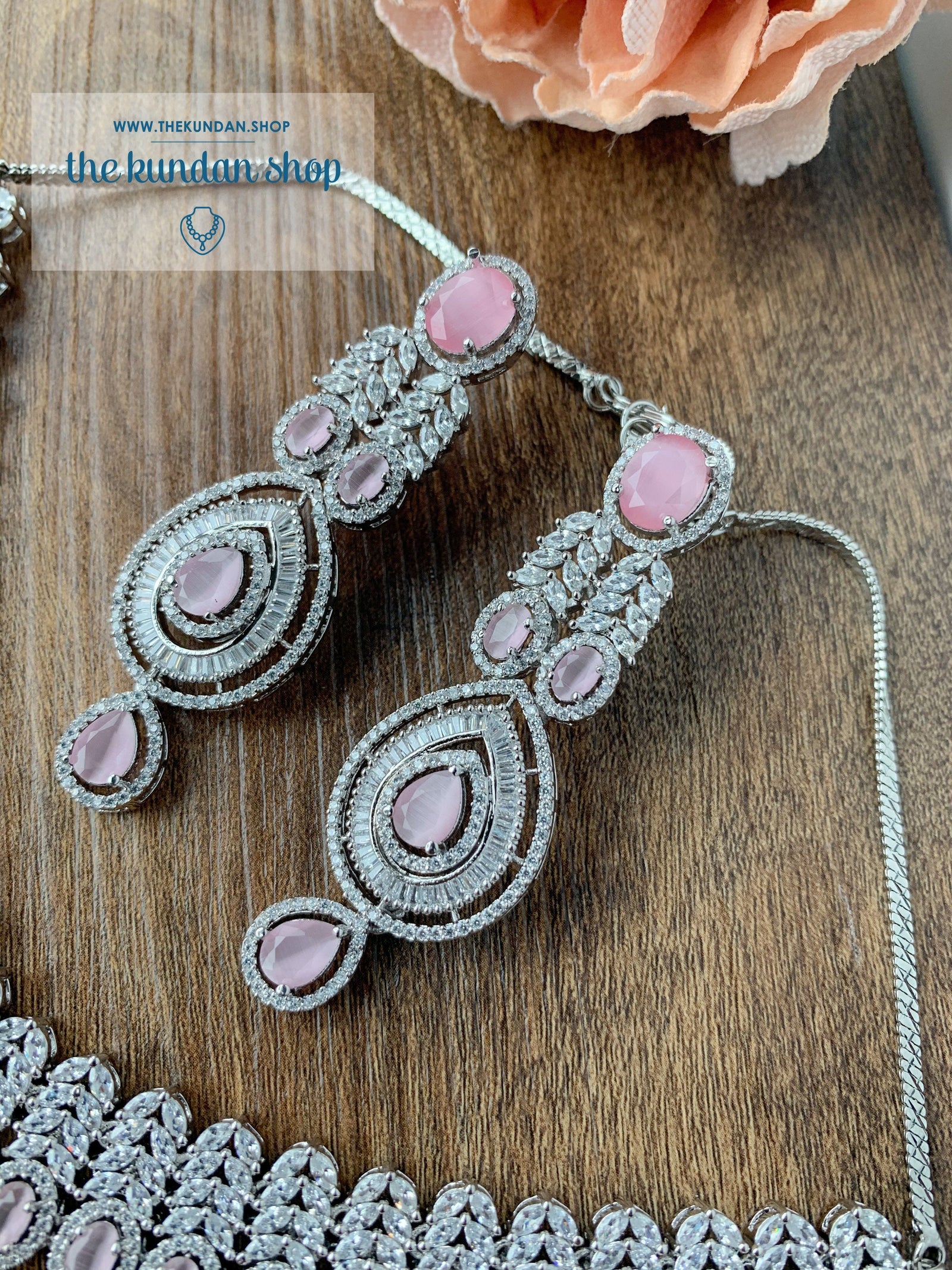 Veiled in Pink Necklace Sets THE KUNDAN SHOP 