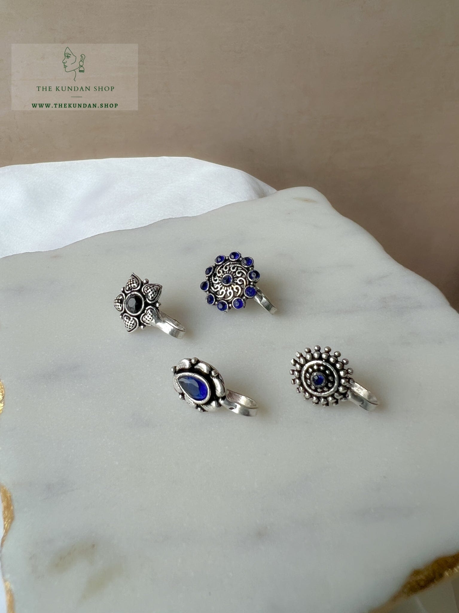 Oxidized Nose Pin - Various Designs Naath THE KUNDAN SHOP 