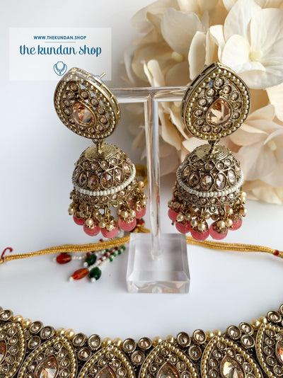 Ideal in Watermelon Pink Necklace Sets THE KUNDAN SHOP 