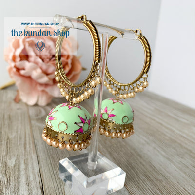 White Flower Baali 2.0 (various colors), Earrings - THE KUNDAN SHOP