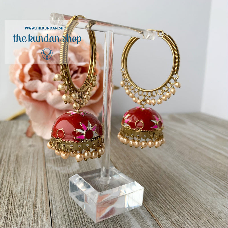White Flower Baali 2.0 (various colors), Earrings - THE KUNDAN SHOP