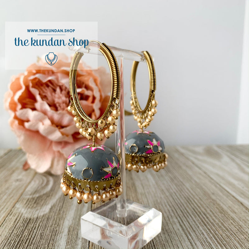 White Flower Baali 2.0 (various colors), Earrings - THE KUNDAN SHOP