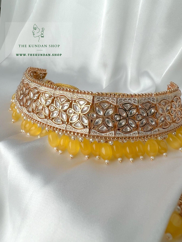 Dynasty Choker in Yellow Necklace Sets THE KUNDAN SHOP 