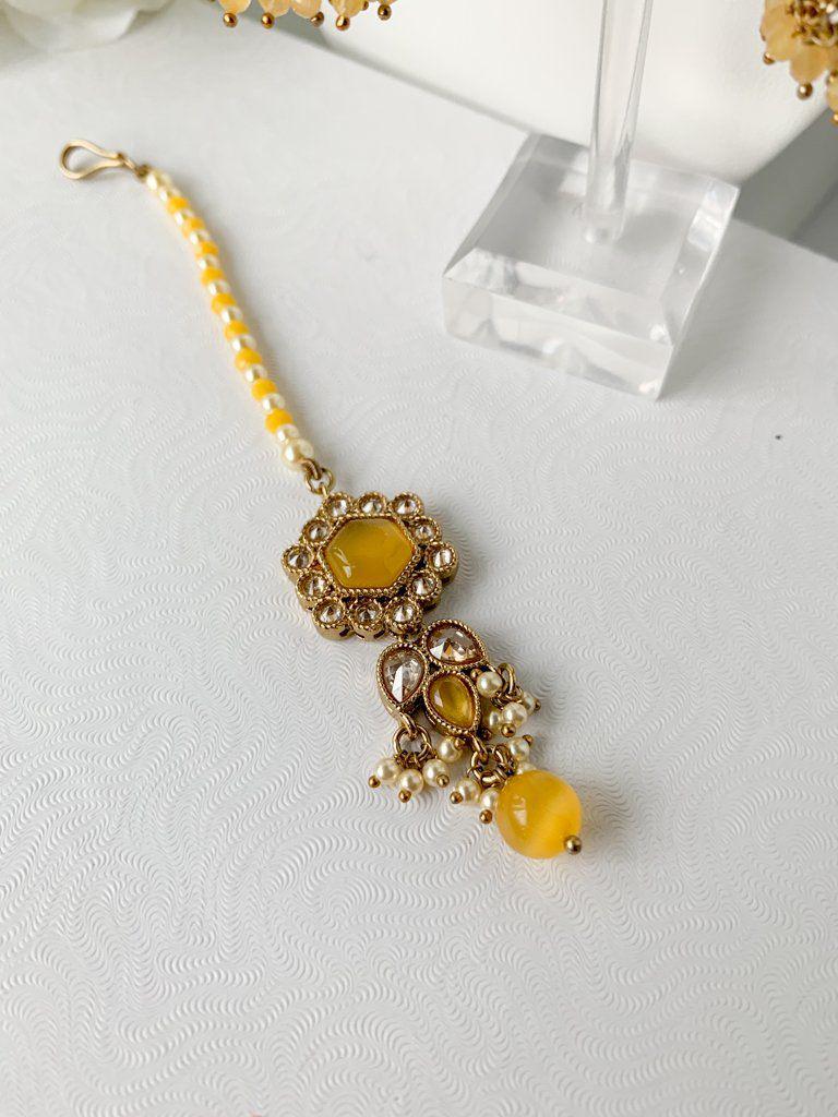 Grounded in Yellow Necklace Sets THE KUNDAN SHOP 
