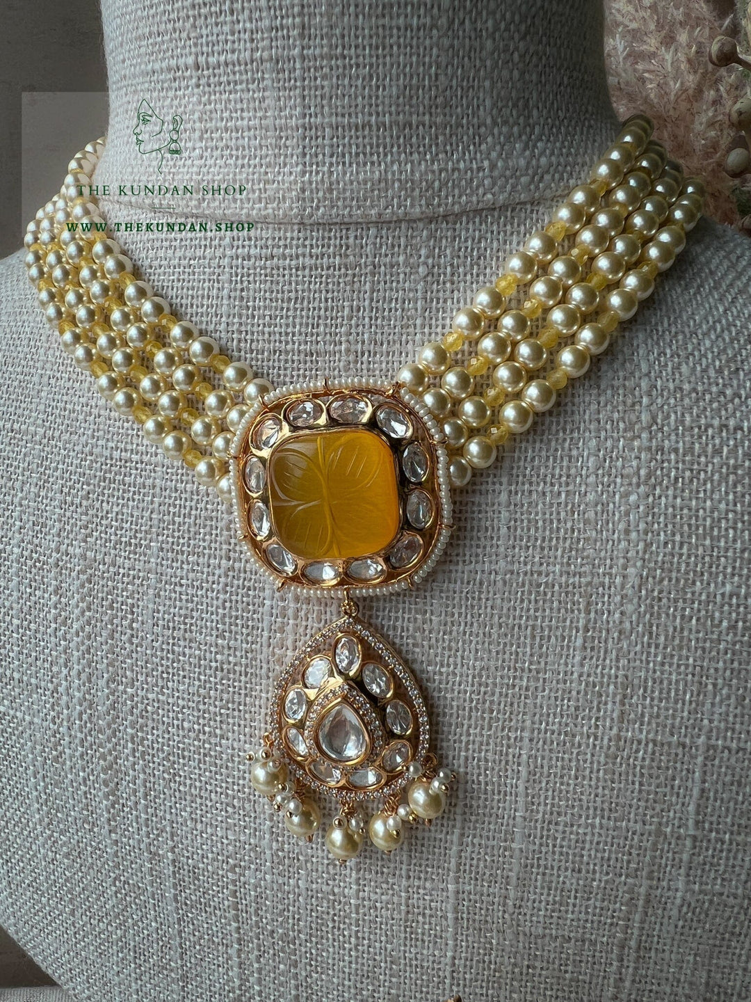 Plenty in Yellow Necklace Sets THE KUNDAN SHOP 