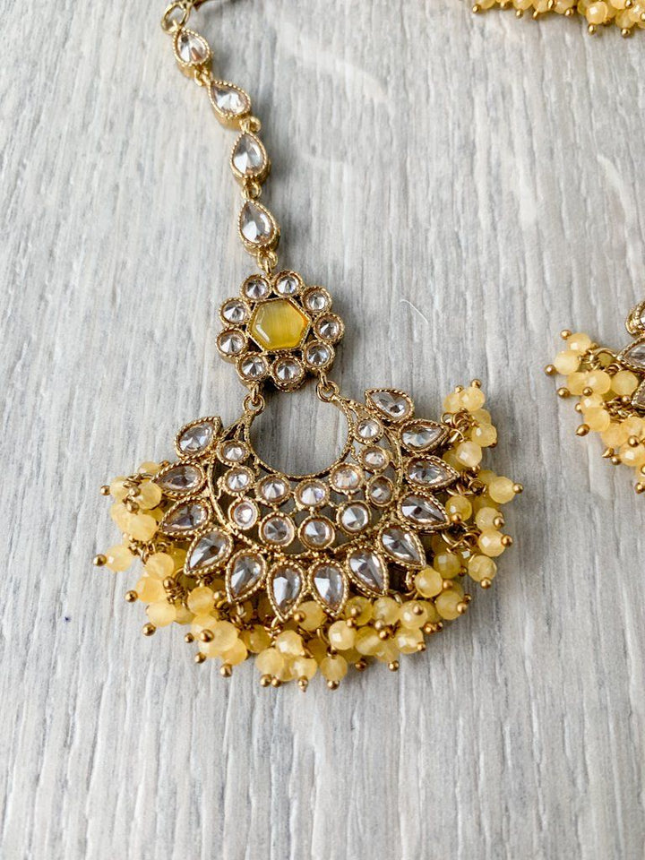 Reluctance in Yellow Necklace Sets THE KUNDAN SHOP 