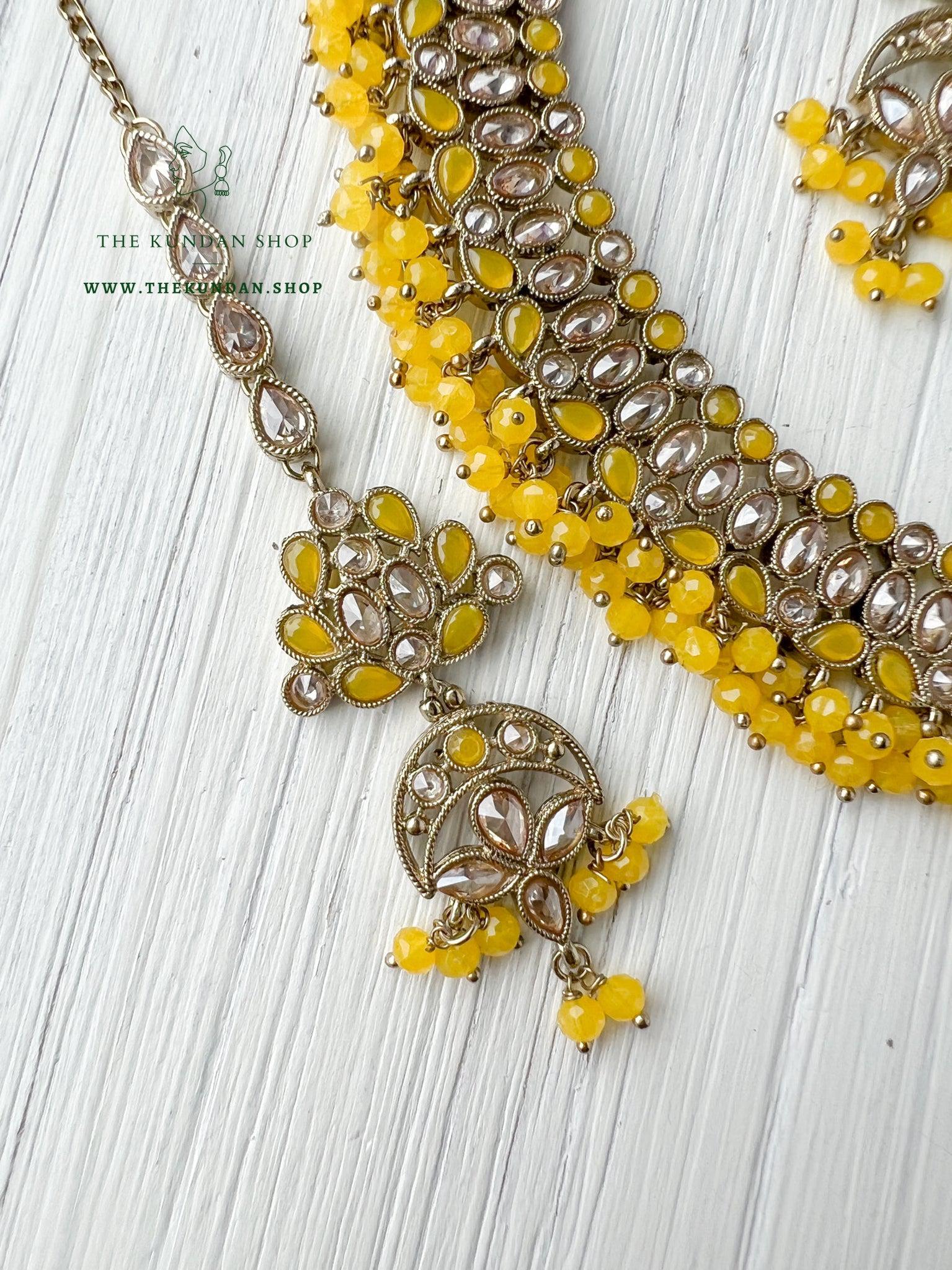 Sensitive in Yellow Necklace Sets THE KUNDAN SHOP 