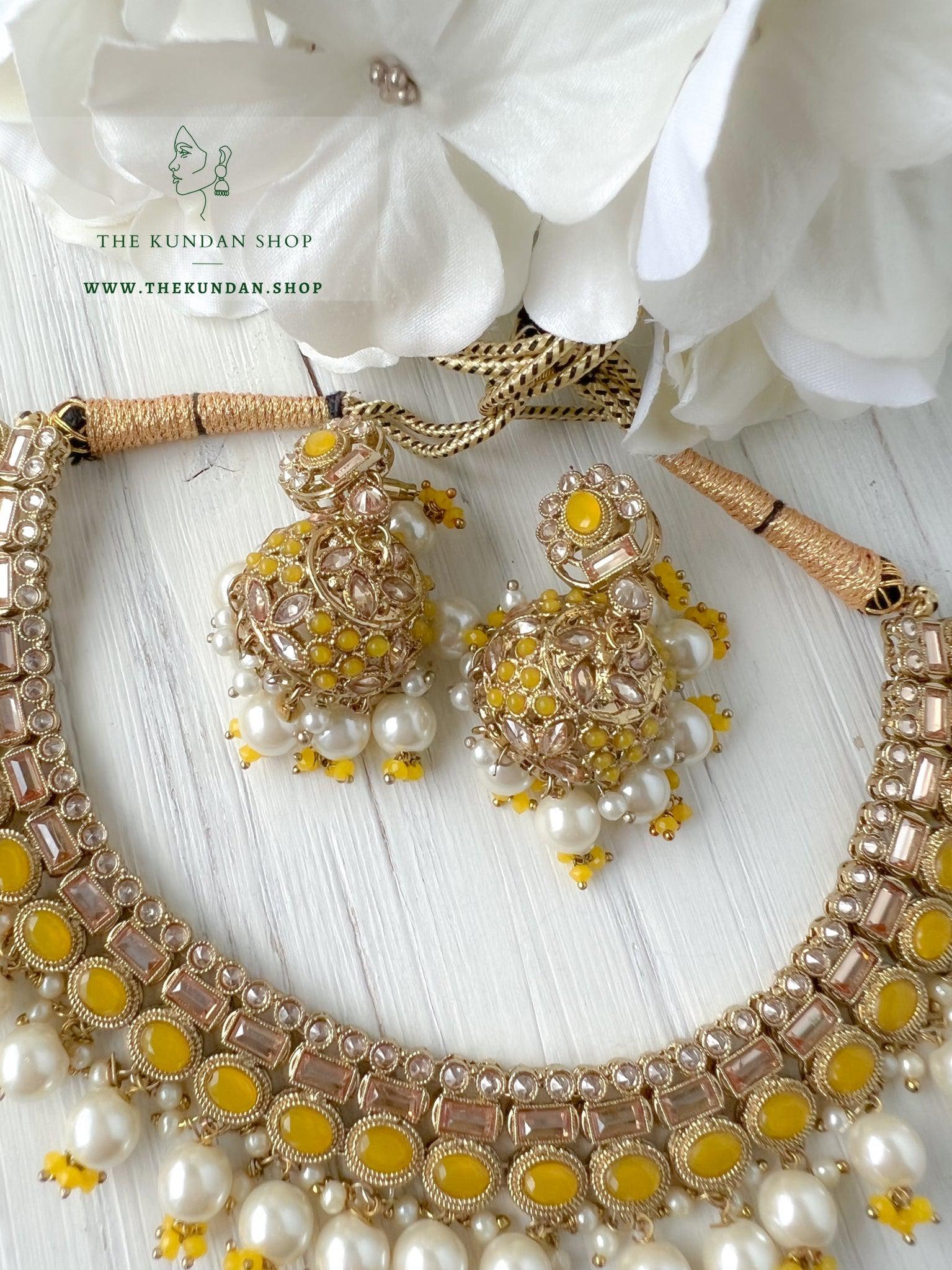 Good Intentions in Yellow Necklace Sets THE KUNDAN SHOP 