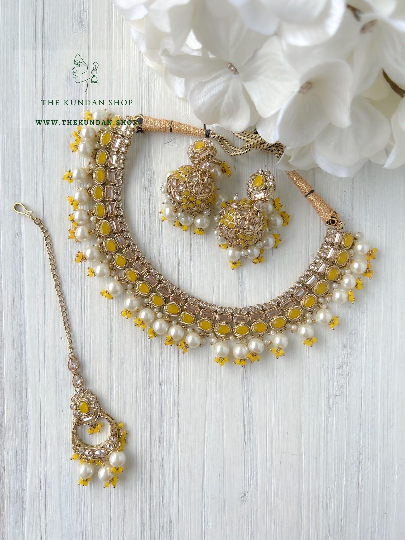 Good Intentions in Yellow Necklace Sets THE KUNDAN SHOP 