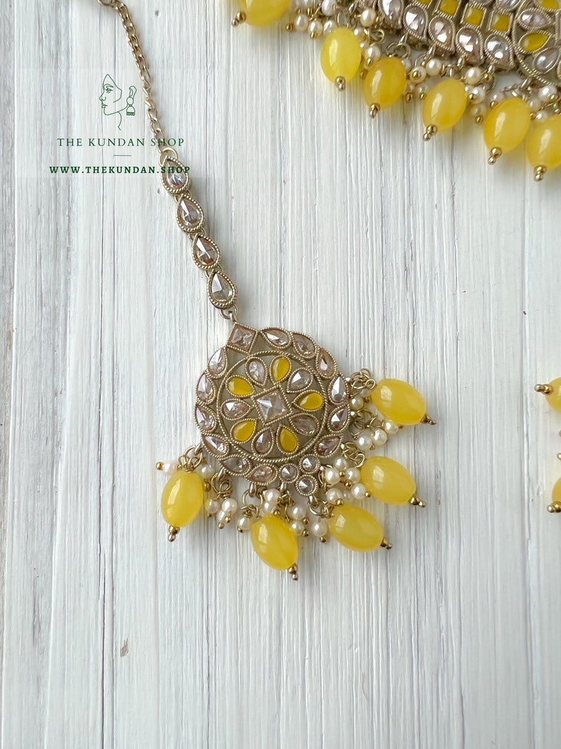 Sundown in Yellow Necklace Sets THE KUNDAN SHOP 
