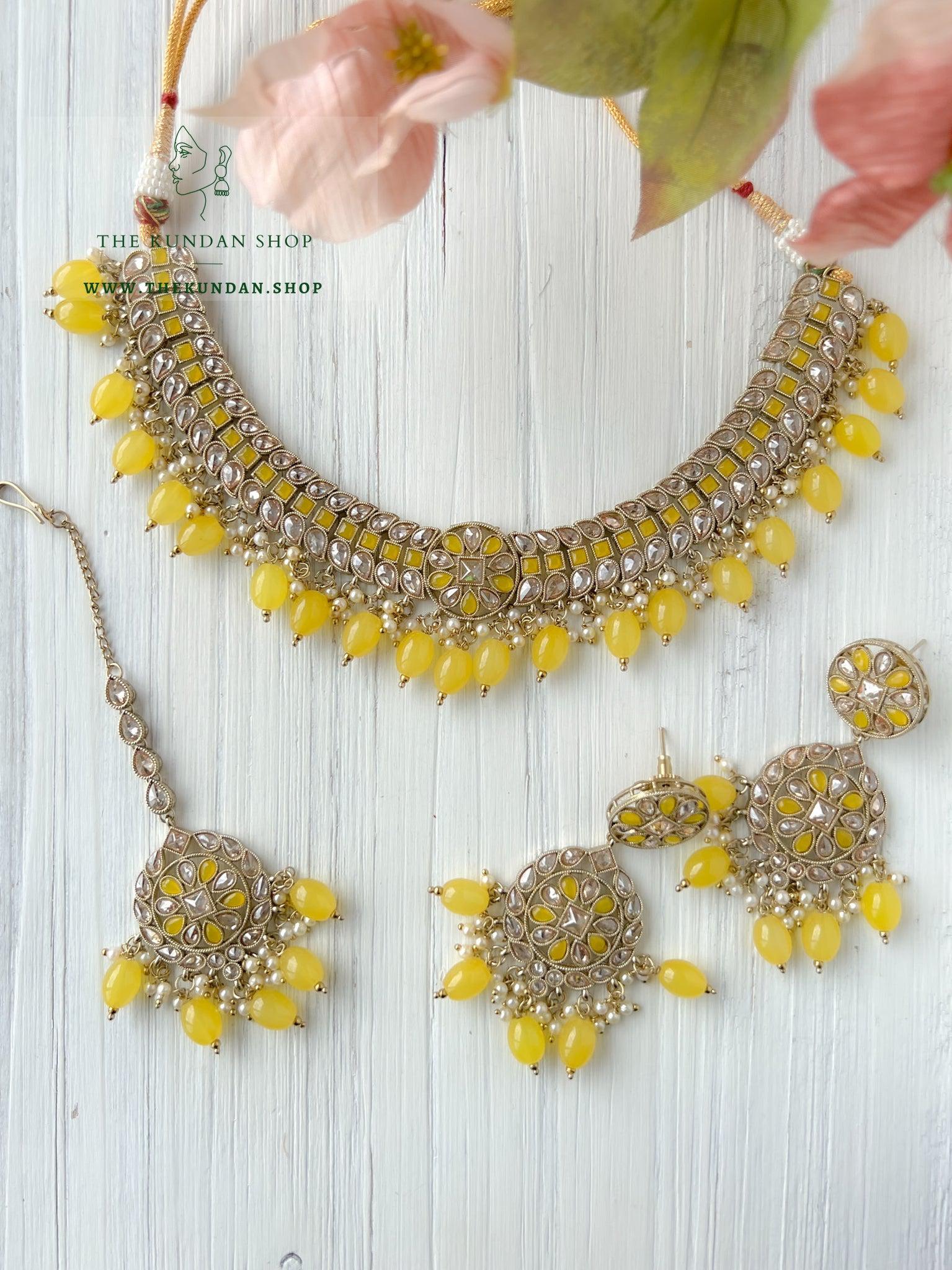 Sundown in Yellow Necklace Sets THE KUNDAN SHOP 