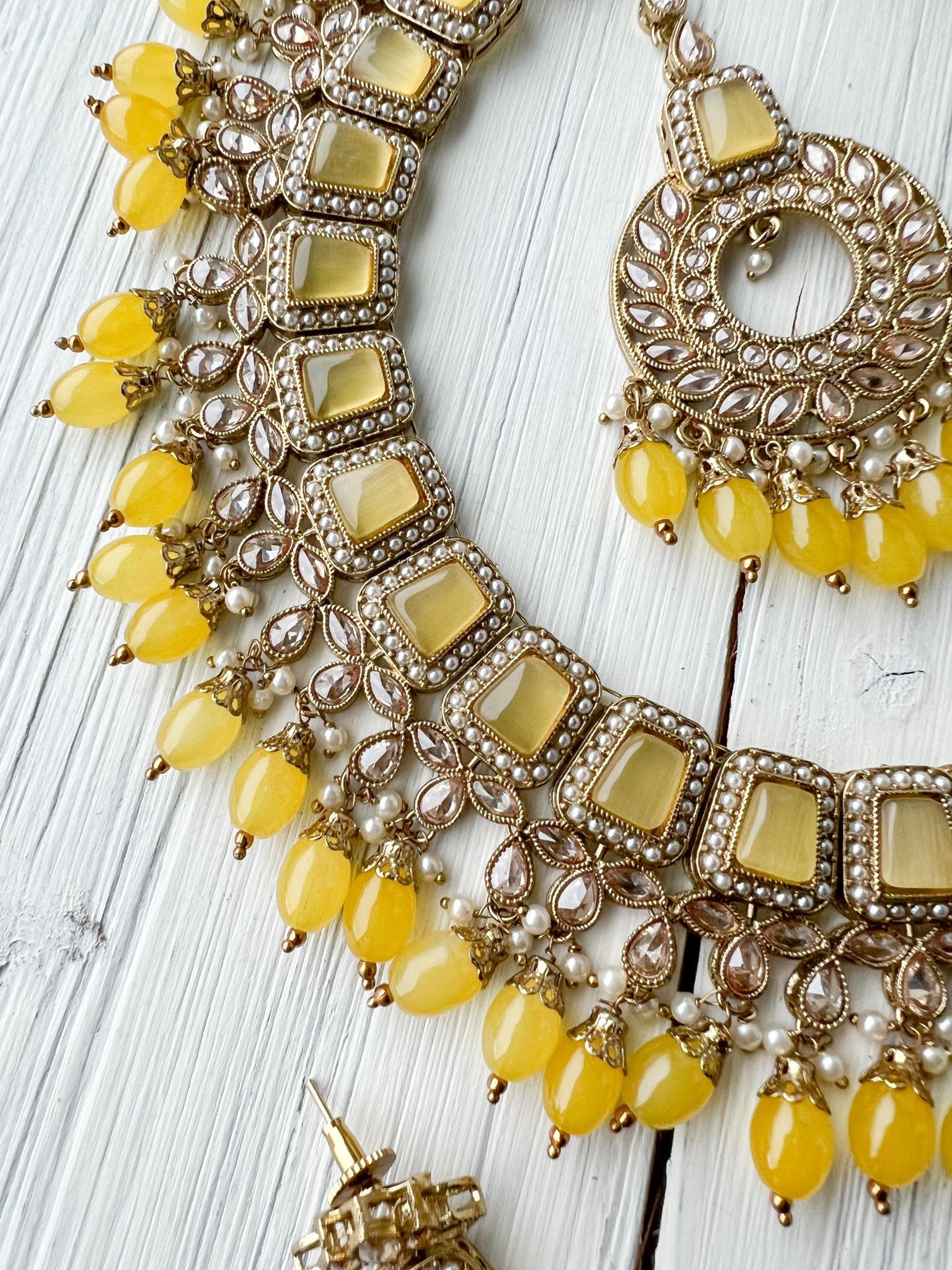 Second Glance in Yellow Necklace Sets THE KUNDAN SHOP 