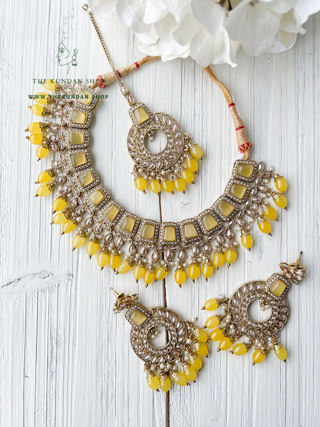 Second Glance in Yellow Necklace Sets THE KUNDAN SHOP 