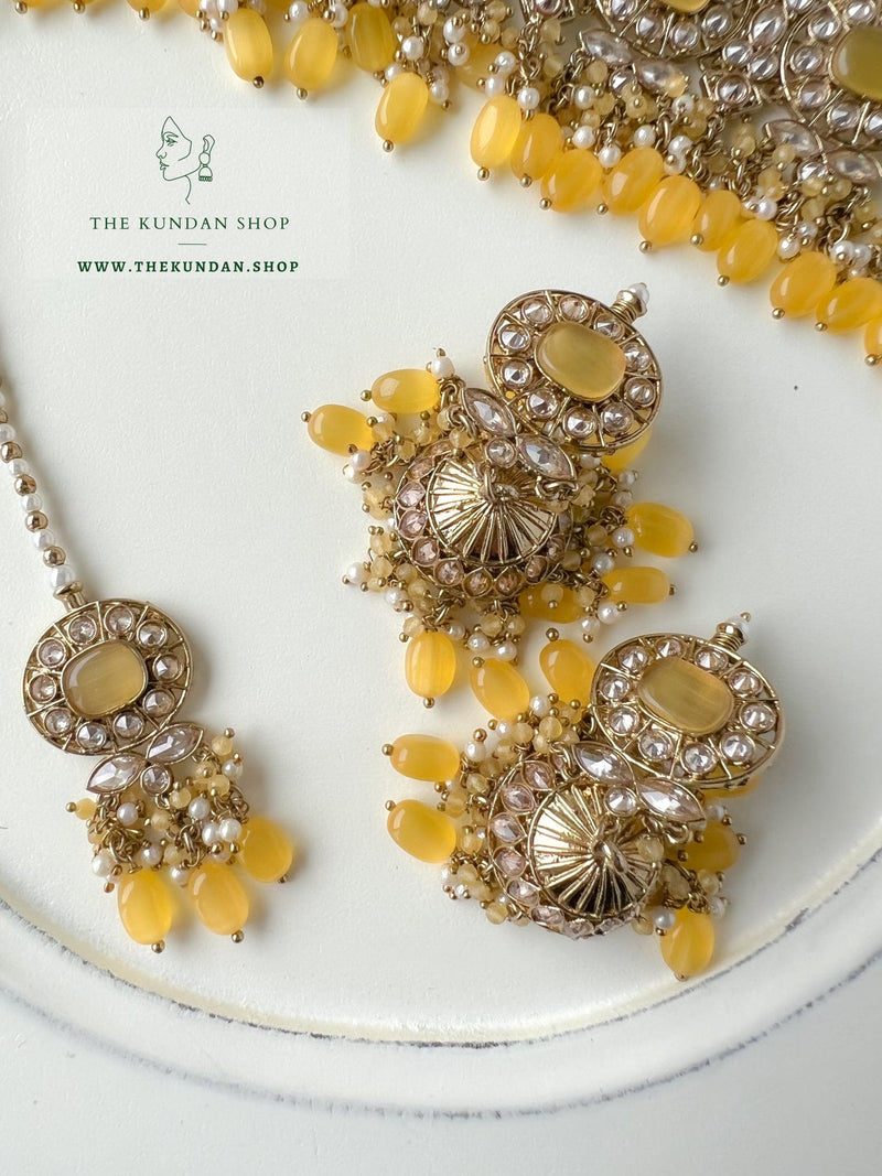 Temptation in Yellow Necklace Sets THE KUNDAN SHOP 