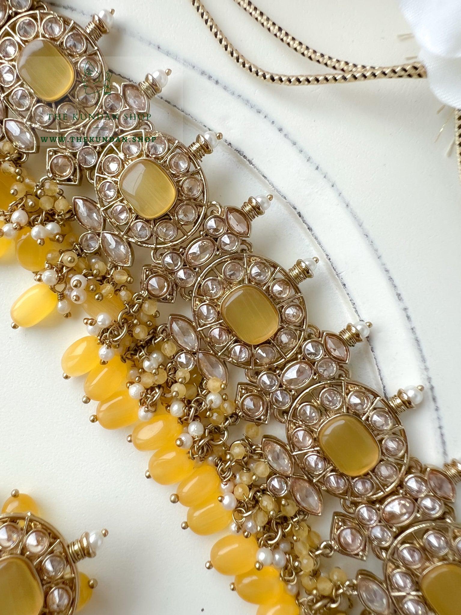 Temptation in Yellow Necklace Sets THE KUNDAN SHOP 