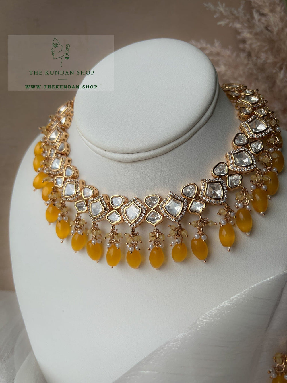 Little Surprise in Yellow Necklace Sets THE KUNDAN SHOP 