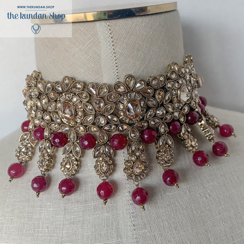 Extravagance in Ruby, Necklace Sets - THE KUNDAN SHOP