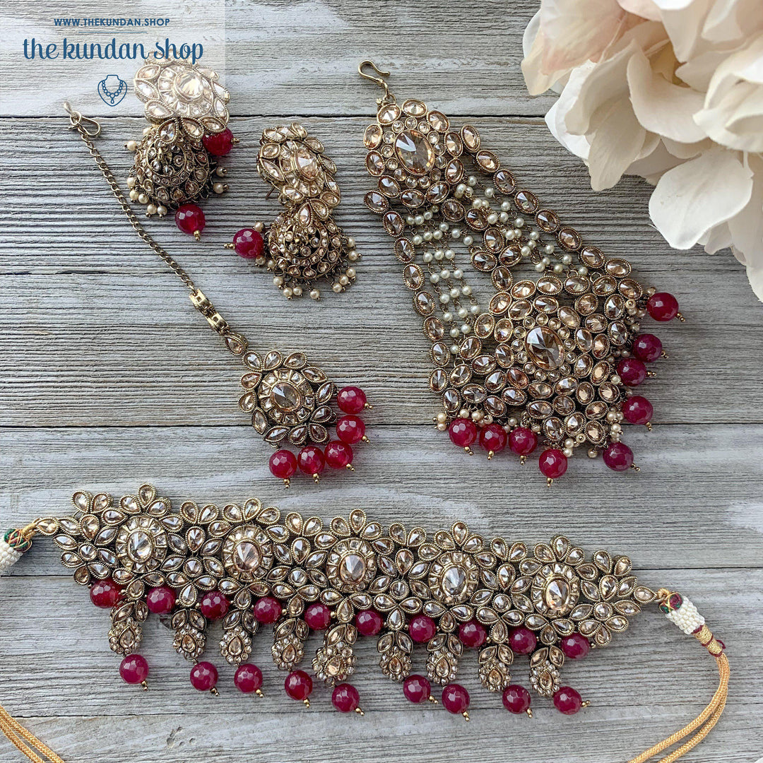 Extravagance in Ruby, Necklace Sets - THE KUNDAN SHOP