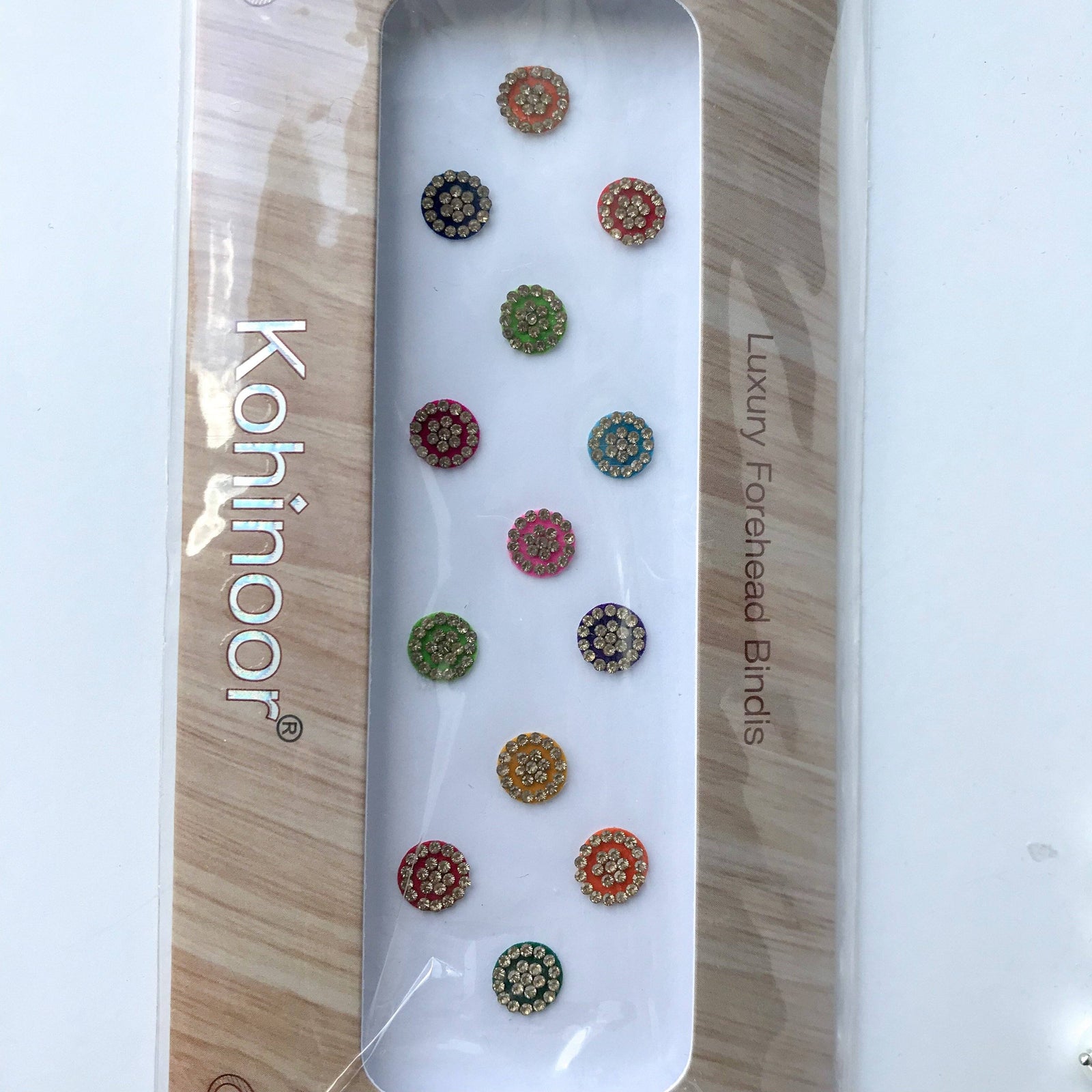 13 PC Gold Rhinestone Bindi, Bindis - THE KUNDAN SHOP