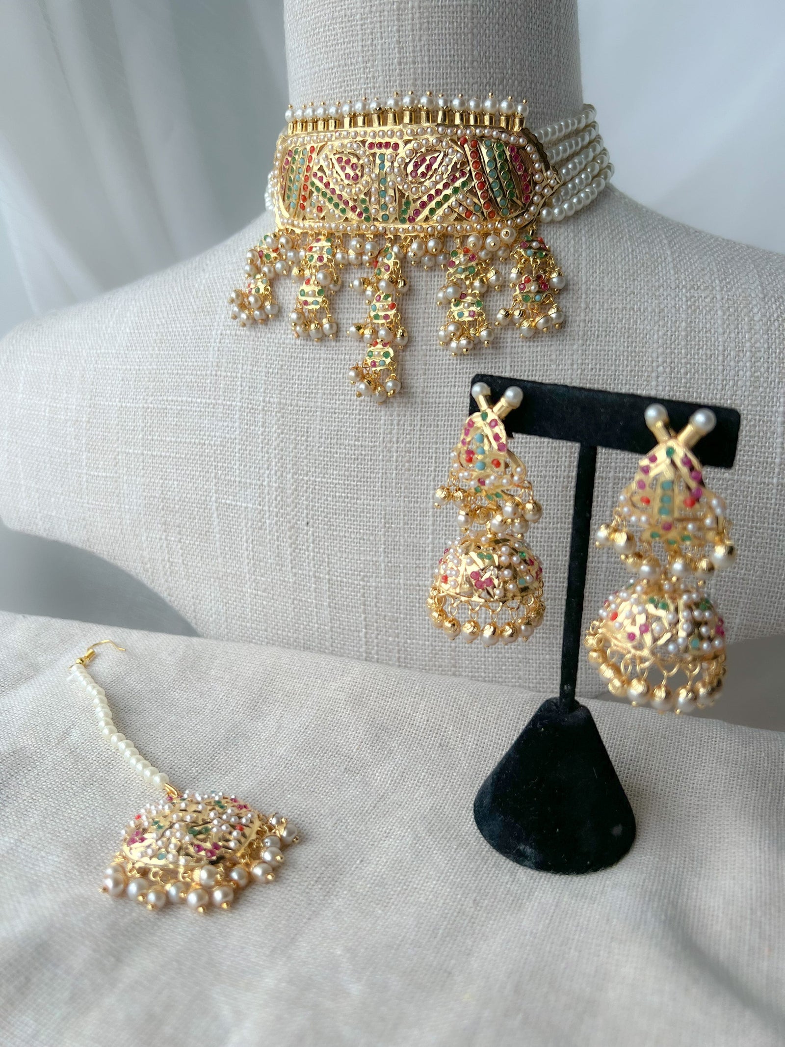 Compliment Choker in Multi Necklace Sets THE KUNDAN SHOP 