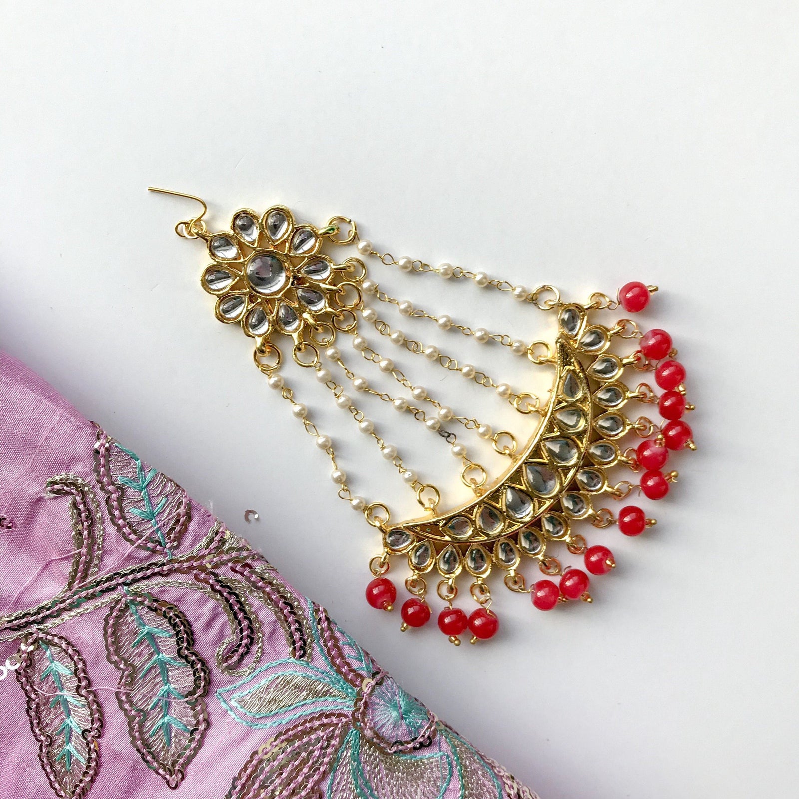 Pink Meenakari Passa, Passa - THE KUNDAN SHOP