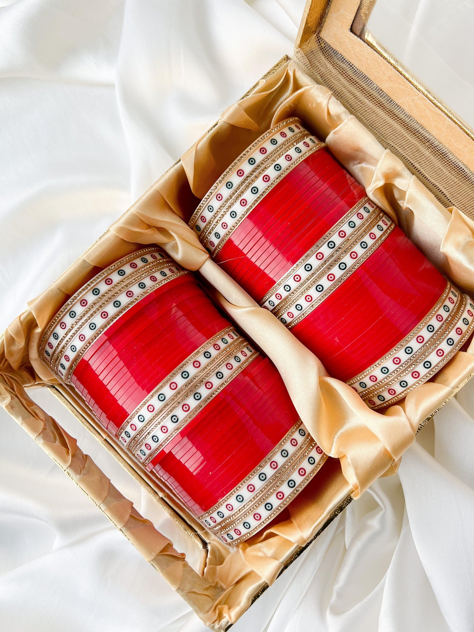 Classic Chooda in Red (2 hands) Bangles THE KUNDAN SHOP 