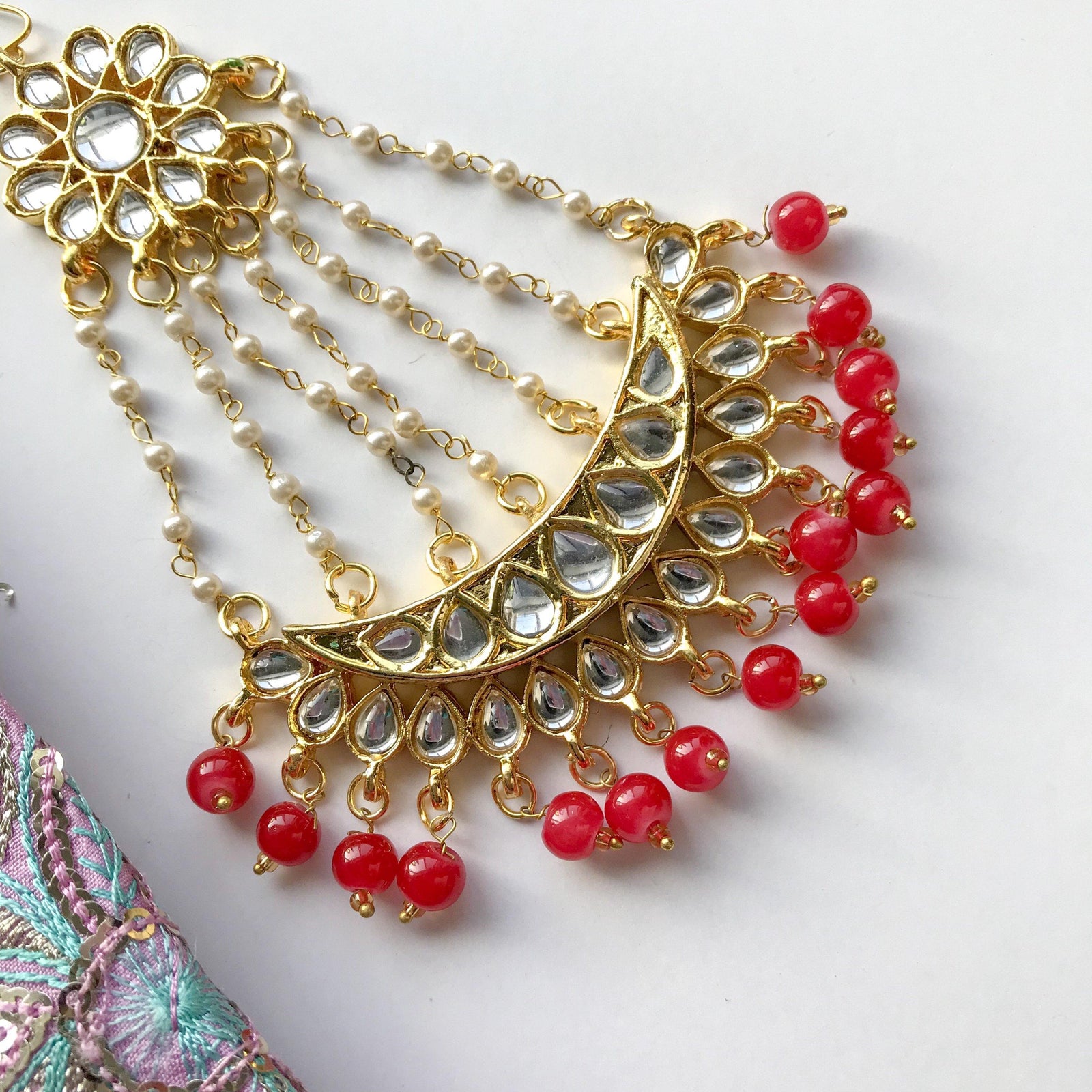 Pink Meenakari Passa, Passa - THE KUNDAN SHOP